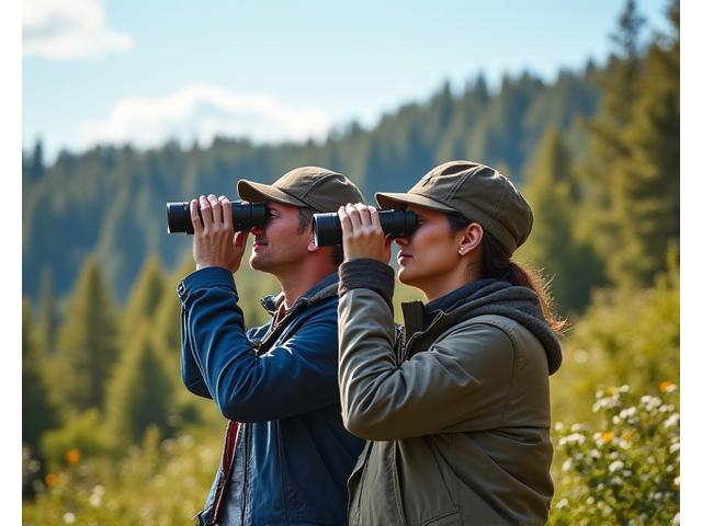 Founders observing birds